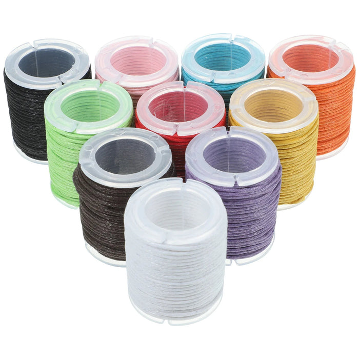 10 Rolls Bracelet String 1Mm Waxed Cotton Cord DIY Wax Thread 10M Length Jewelry Craft Making 10 Colors - CLICK TIK