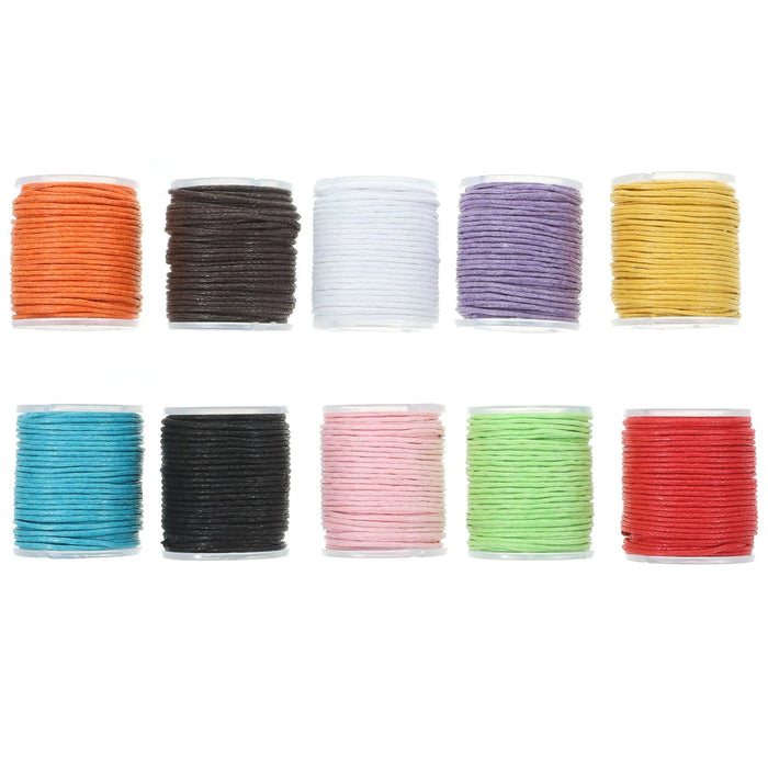 10 Rolls Bracelet String 1Mm Waxed Cotton Cord DIY Wax Thread 10M Length Jewelry Craft Making 10 Colors - CLICK TIK