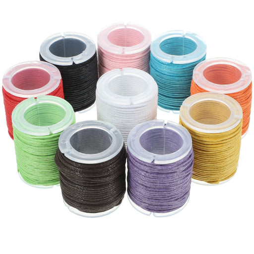 10 Rolls Bracelet String 1Mm Waxed Cotton Cord DIY Wax Thread 10M Length Jewelry Craft Making 10 Colors - CLICK TIK