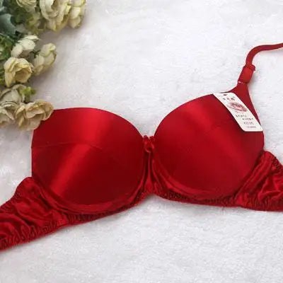 100% silk Bra Comfort Silk Wireless Non Summer Lady Underwear Gather Fat B Cup Bra - CLICK TIK