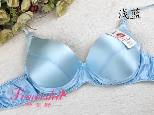 100% silk Bra Comfort Silk Wireless Non Summer Lady Underwear Gather Fat B Cup Bra - CLICK TIK