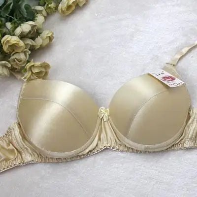 100% silk Bra Comfort Silk Wireless Non Summer Lady Underwear Gather Fat B Cup Bra - CLICK TIK