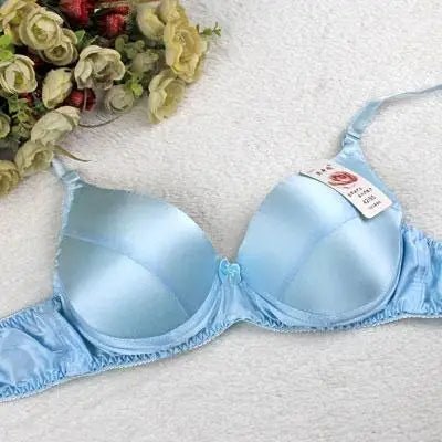 100% silk Bra Comfort Silk Wireless Non Summer Lady Underwear Gather Fat B Cup Bra - CLICK TIK