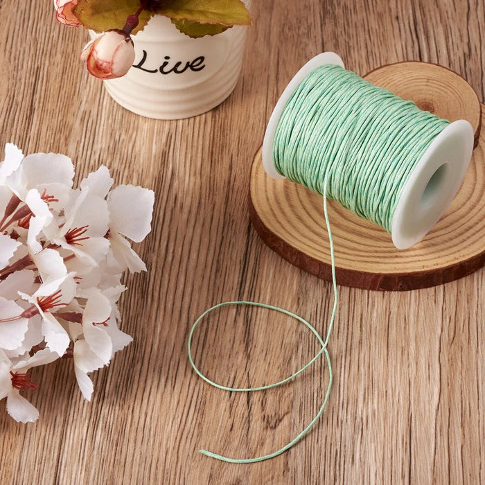 100yards/roll 1mm Waxed Cotton Thread Beading Braided Cords Macrame String For Jewelry Making DIY Bracelet Necklaces Supplies - CLICK TIK