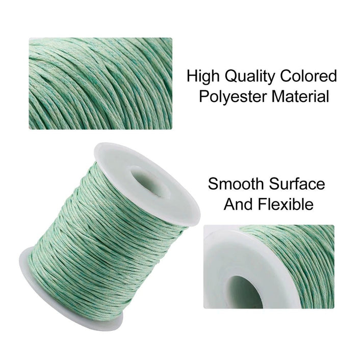 100yards/roll 1mm Waxed Cotton Thread Beading Braided Cords Macrame String For Jewelry Making DIY Bracelet Necklaces Supplies - CLICK TIK