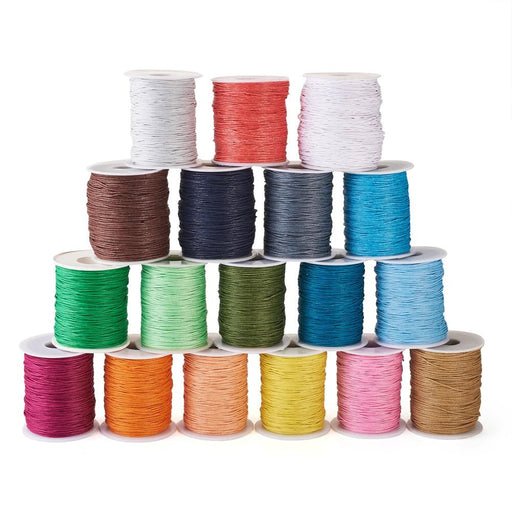 100yards/roll 1mm Waxed Cotton Thread Beading Braided Cords Macrame String For Jewelry Making DIY Bracelet Necklaces Supplies - CLICK TIK