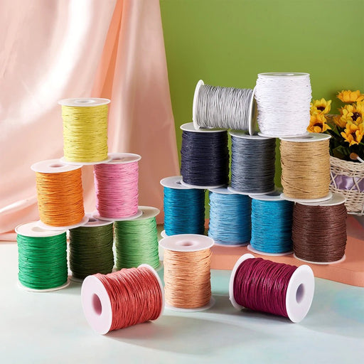 100yards/roll 1mm Waxed Cotton Thread Beading Braided Cords Macrame String For Jewelry Making DIY Bracelet Necklaces Supplies - CLICK TIK