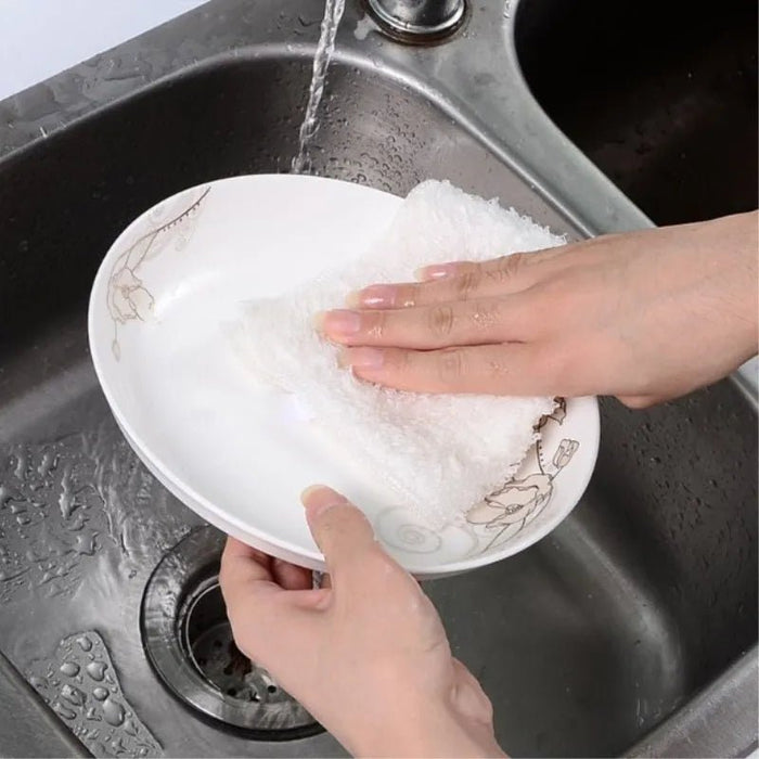 10Pcs Bamboo Wipes Kitchen Dishcloths Cleaning Dish cloth Nonstick Oil Lint - Free Wiping Rags Magic Cleaning Dishrags - CLICK TIK