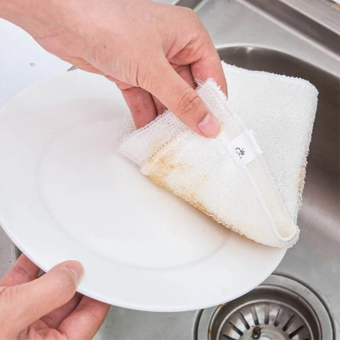 10Pcs Bamboo Wipes Kitchen Dishcloths Cleaning Dish cloth Nonstick Oil Lint - Free Wiping Rags Magic Cleaning Dishrags - CLICK TIK