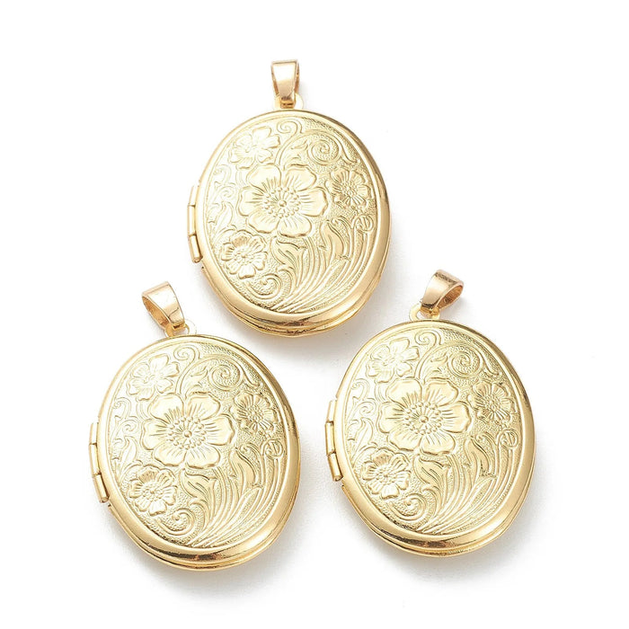 10pcs Brass Heart Locket Pendants Openable Photo Frame Pendants Real 18K Gold Plated for Women Necklaces Making Couple Gifts - CLICK TIK