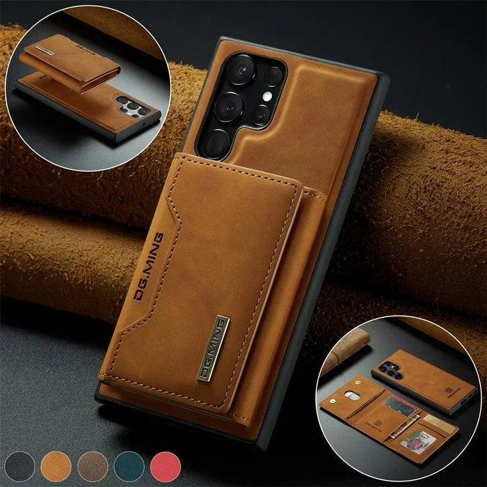 2 in 1 Magnetic Detachable Leather Wallet Case for Samsung Galaxy S23 S20 S21 S22 Plus Note 20 Ultra S24 Card Holder Stand Cover - CLICK TIK