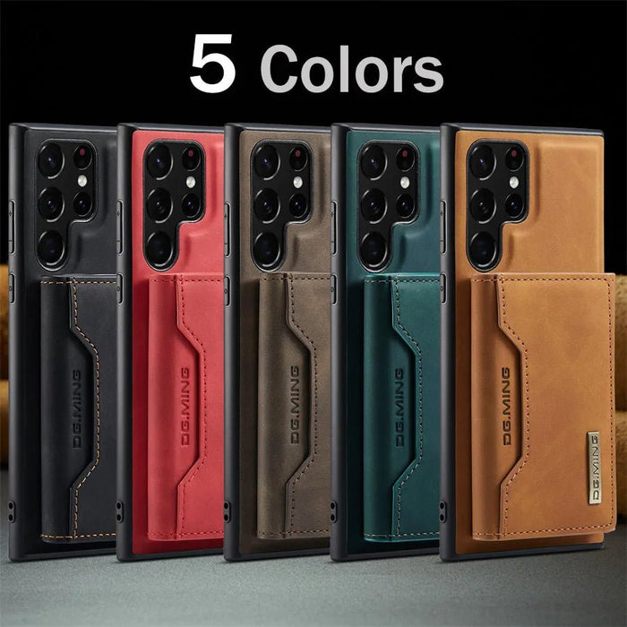 2 in 1 Magnetic Detachable Leather Wallet Case for Samsung Galaxy S23 S20 S21 S22 Plus Note 20 Ultra S24 Card Holder Stand Cover - CLICK TIK
