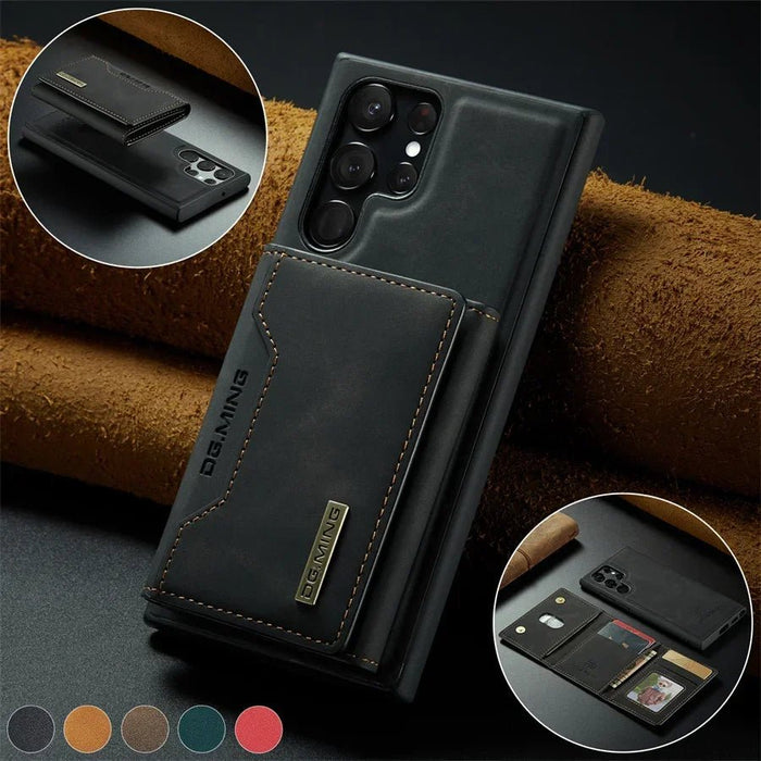 2 in 1 Magnetic Detachable Leather Wallet Case for Samsung Galaxy S23 S20 S21 S22 Plus Note 20 Ultra S24 Card Holder Stand Cover - CLICK TIK