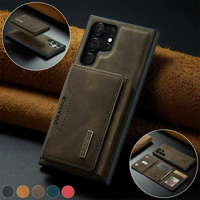 2 in 1 Magnetic Detachable Leather Wallet Case for Samsung Galaxy S23 S20 S21 S22 Plus Note 20 Ultra S24 Card Holder Stand Cover - CLICK TIK