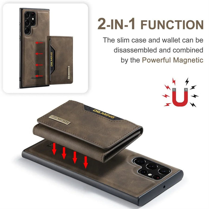 2 in 1 Magnetic Detachable Leather Wallet Case for Samsung Galaxy S23 S20 S21 S22 Plus Note 20 Ultra S24 Card Holder Stand Cover - CLICK TIK