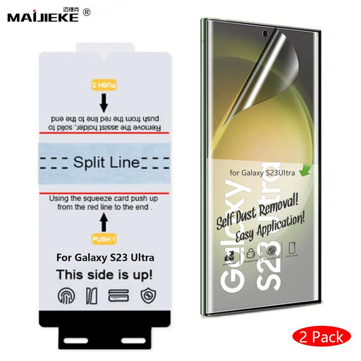 2 Pack Front Hydrogel Film for Galaxy S21 S22 S23 S24 Ultra S20 Plus Note 20 Ultra Note 10 Plus Screen Protector Case Friendly - CLICK TIK