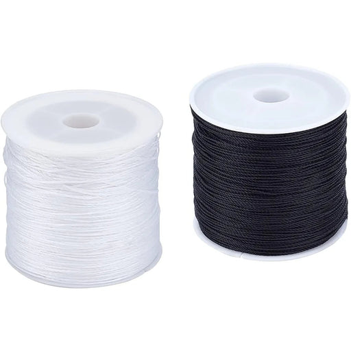 2 Rolls Waxed Polyester Thread Cord 0.5mm Bracelet Thread Beading String 116 Yards per Roll Spool for Jewelry Making and Macrame - CLICK TIK