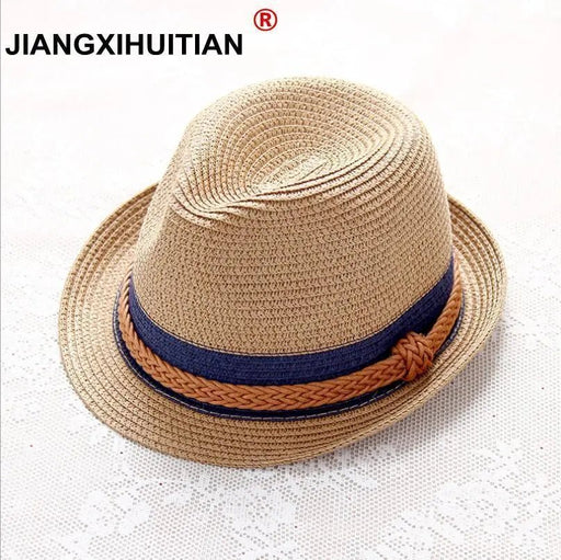 2018 Summer Jazz Women Straw Hat Beach Men Sun Hat Casual Panama Male Cap Hemp Rope Patchwork Striped Straw Hat Visor Cap - CLICK TIK