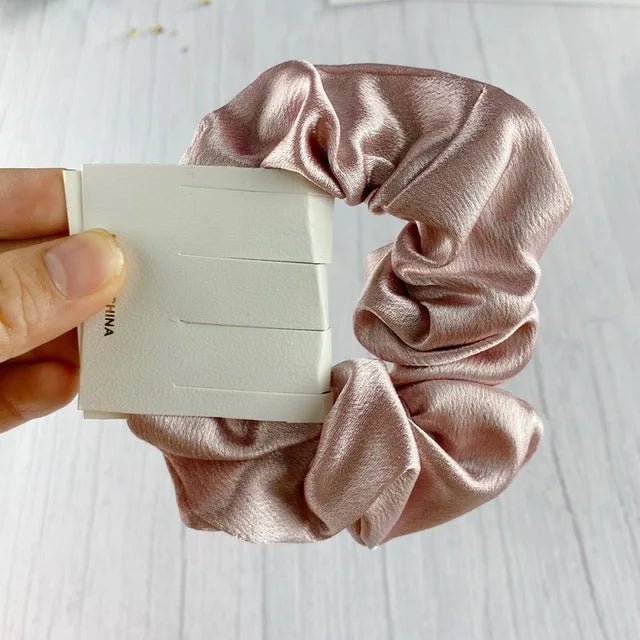 2023 Women Fashion Silk Scrunchie With Rhinestones Elastic Satin Hair Band Girls Big Hair Tie Balck Crunchy For Hair Accessories - CLICK TIK