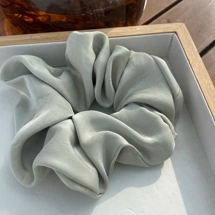2023 Women Fashion Silk Scrunchie With Rhinestones Elastic Satin Hair Band Girls Big Hair Tie Balck Crunchy For Hair Accessories - CLICK TIK