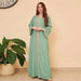 2024 Fashion Autumn Muslim Women Long Dress Hot Drilling Kaftan Dubai Maxi Robe Middle East Turkey Arabic Abaya Islamic Ramadan - CLICK TIK