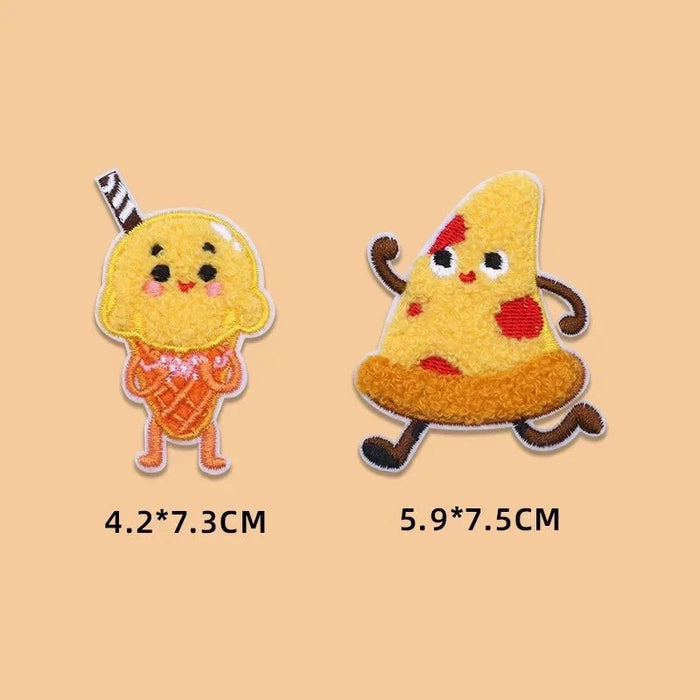 2024 Hot Towel Embroidery Patches DIY Macarone Pizza Donuts Pudding Stickers Self - Adhesive Badge Clothing Bag Fabric Accessories - CLICK TIK