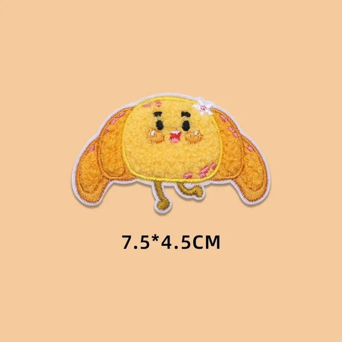2024 Hot Towel Embroidery Patches DIY Macarone Pizza Donuts Pudding Stickers Self - Adhesive Badge Clothing Bag Fabric Accessories - CLICK TIK