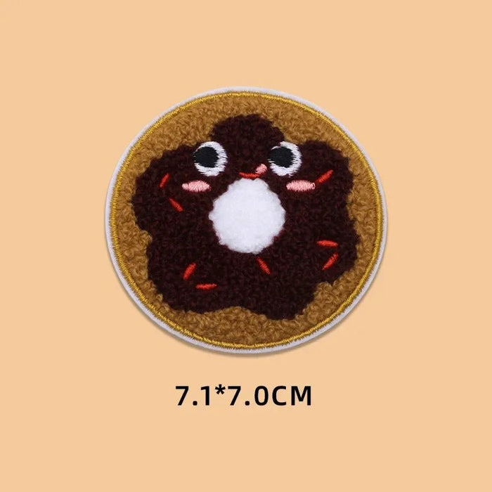 2024 Hot Towel Embroidery Patches DIY Macarone Pizza Donuts Pudding Stickers Self - Adhesive Badge Clothing Bag Fabric Accessories - CLICK TIK