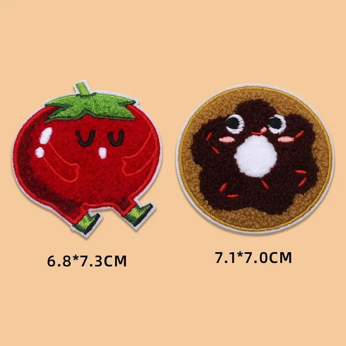2024 Hot Towel Embroidery Patches DIY Macarone Pizza Donuts Pudding Stickers Self - Adhesive Badge Clothing Bag Fabric Accessories - CLICK TIK