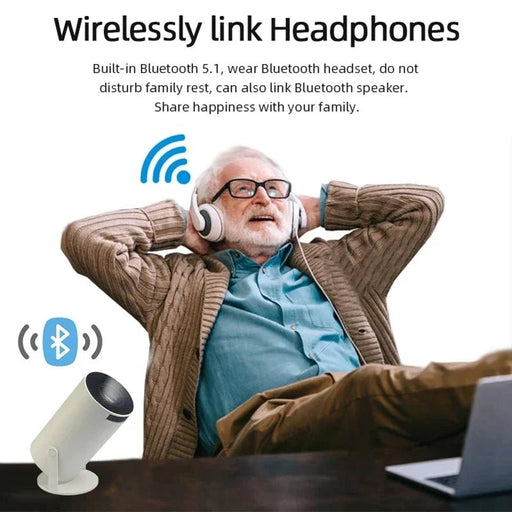 2024 New HY300 HD 4K Projector Android 11 Bluetooth 5.0 Remote Control 5G Wifi 1280*720P 180° Home Theater Portable Outdoor - CLICK TIK