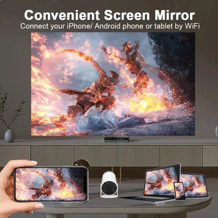 2024 New HY300 HD 4K Projector Android 11 Bluetooth 5.0 Remote Control 5G Wifi 1280*720P 180° Home Theater Portable Outdoor - CLICK TIK