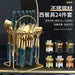 24 pcs cutlery c handle stainless steel knife fork spoon and spoon with shelving gold silver cutlery set dinnerware set - CLICK TIK