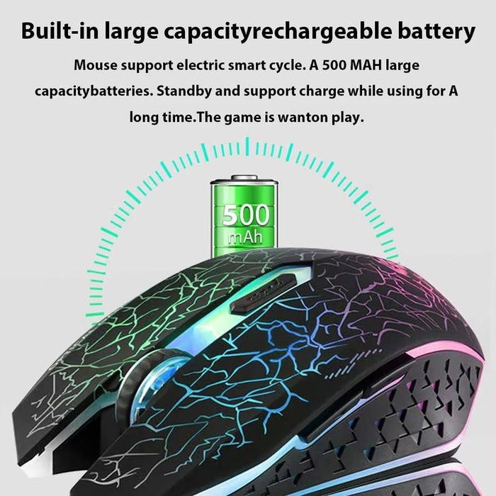 2.4G Bluetooth Wireless Mouse Rechargeable 7 Colors RGB LED Backlit Gaming Mouse Ergonomic Mice for Gamer Computer Laptop iPad - CLICK TIK