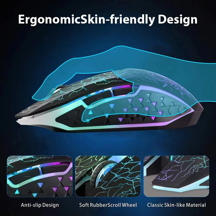 2.4G Bluetooth Wireless Mouse Rechargeable 7 Colors RGB LED Backlit Gaming Mouse Ergonomic Mice for Gamer Computer Laptop iPad - CLICK TIK