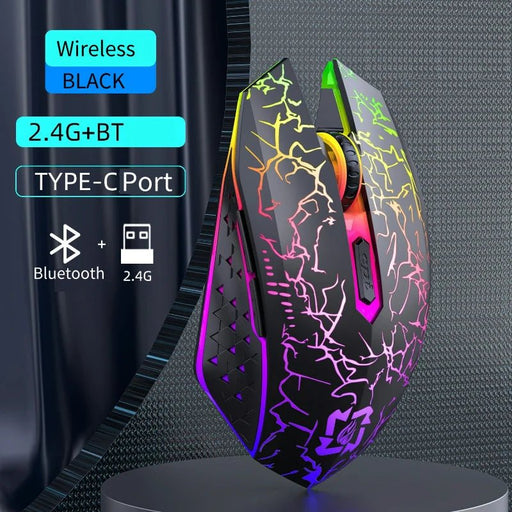 2.4G Bluetooth Wireless Mouse Rechargeable 7 Colors RGB LED Backlit Gaming Mouse Ergonomic Mice for Gamer Computer Laptop iPad - CLICK TIK