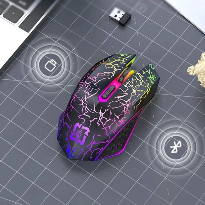 2.4G Bluetooth Wireless Mouse Rechargeable 7 Colors RGB LED Backlit Gaming Mouse Ergonomic Mice for Gamer Computer Laptop iPad - CLICK TIK