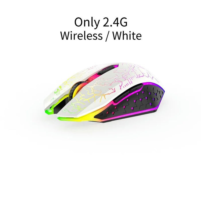 2.4G Bluetooth Wireless Mouse Rechargeable 7 Colors RGB LED Backlit Gaming Mouse Ergonomic Mice for Gamer Computer Laptop iPad - CLICK TIK