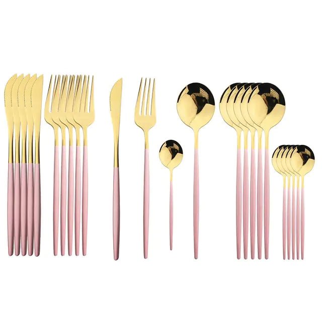 24Pcs Stainless Steel Cutlery Set - CLICK TIK