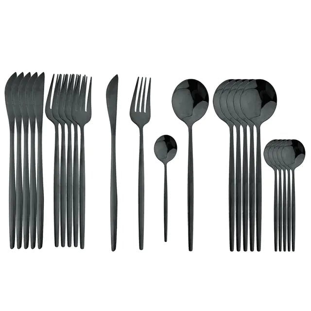24Pcs Stainless Steel Cutlery Set - CLICK TIK