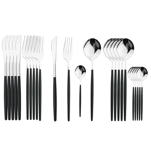 24Pcs Stainless Steel Cutlery Set - CLICK TIK