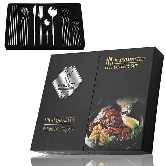 24Pcs Stainless Steel Cutlery Set - CLICK TIK