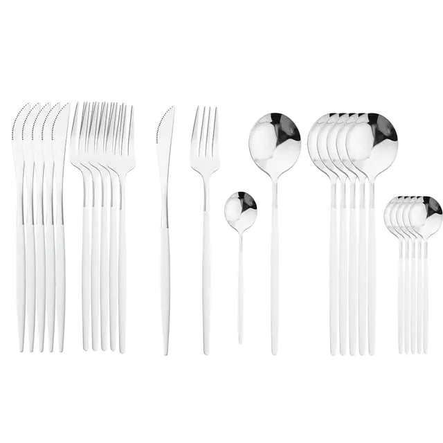 24Pcs Stainless Steel Cutlery Set - CLICK TIK