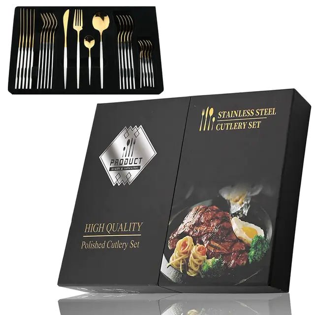 24Pcs Stainless Steel Cutlery Set - CLICK TIK