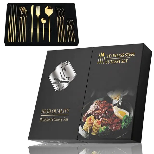 24Pcs Stainless Steel Cutlery Set - CLICK TIK