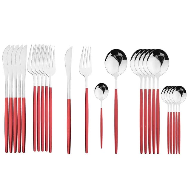 24Pcs Stainless Steel Cutlery Set - CLICK TIK