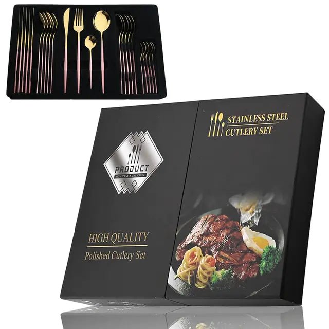 24Pcs Stainless Steel Cutlery Set - CLICK TIK