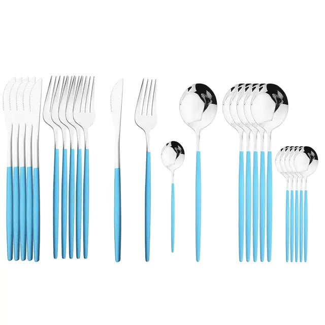 24Pcs Stainless Steel Cutlery Set - CLICK TIK