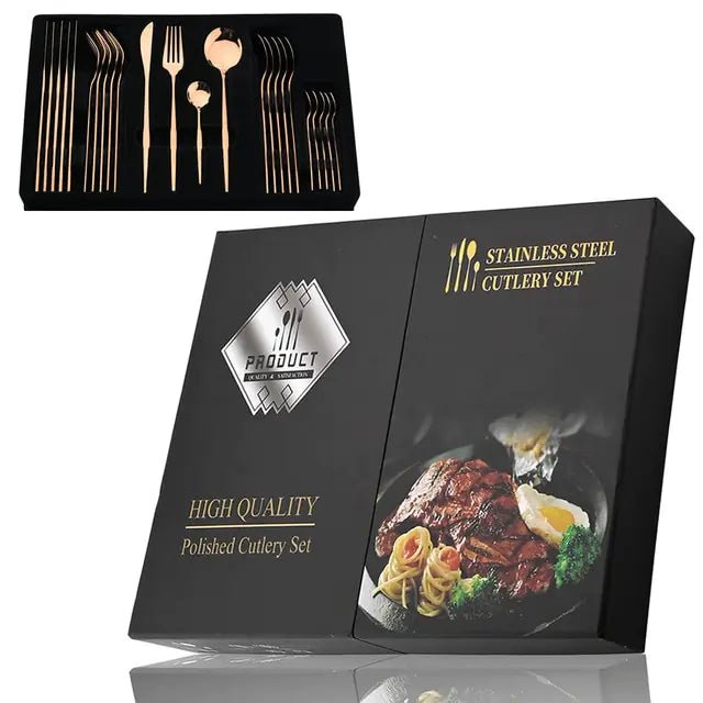 24Pcs Stainless Steel Cutlery Set - CLICK TIK