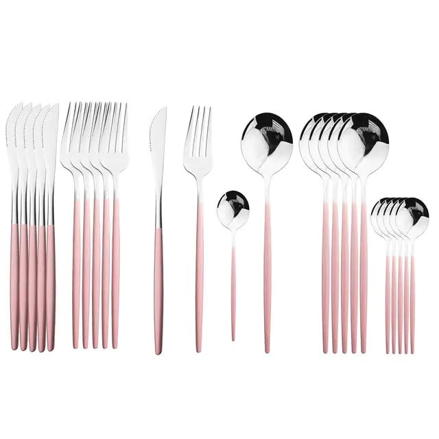 24Pcs Stainless Steel Cutlery Set - CLICK TIK