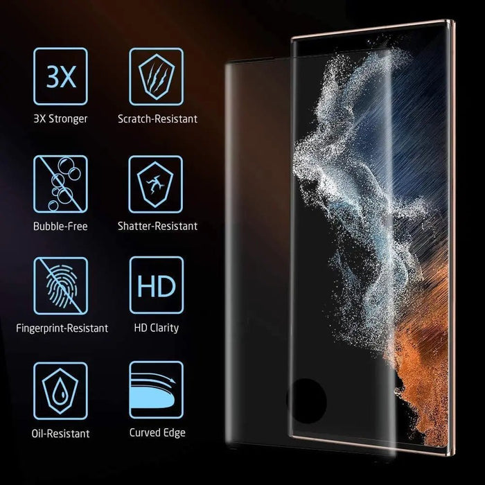 2/4Pcs Tempered Glass For Samsung Galaxy Note 20 Ultra S20 S21 S22 S23 S24 Ultra Plus Curved Ultrasonic Screen Protector Glass - CLICK TIK